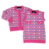 Pink Valentine's Day Dress and Sweater Set